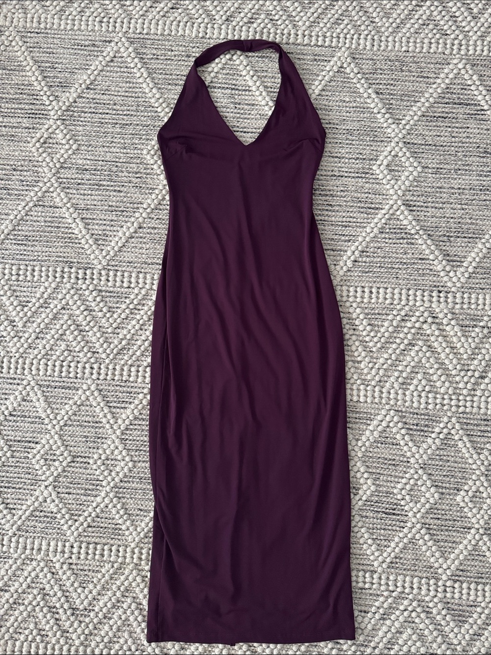 Dynamite Halter Maxi Dress in Deep Plum